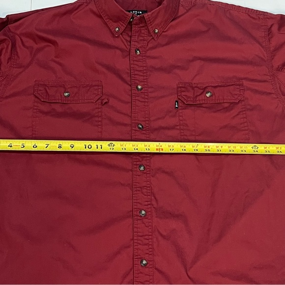 Lakin Mckey Long Sleeved Maroon Red Button Up Shirt Men Size 3XLT - Picture 13 of 16